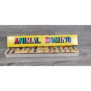 Vintage Animal Dominoes Colorful Farm Animals 28pcs Made In Israel